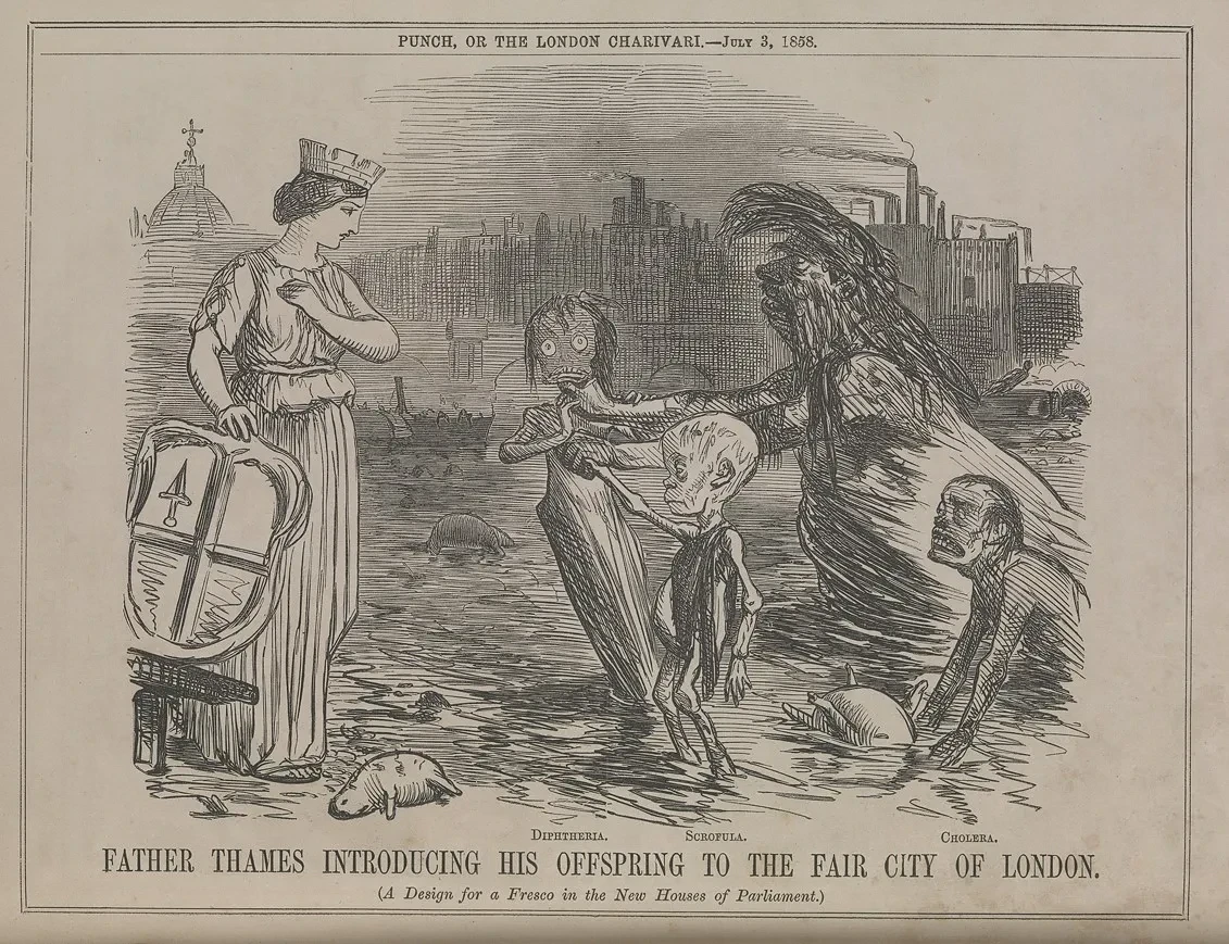 Father Thames introduces his putrid offspring to the personification of the City of London